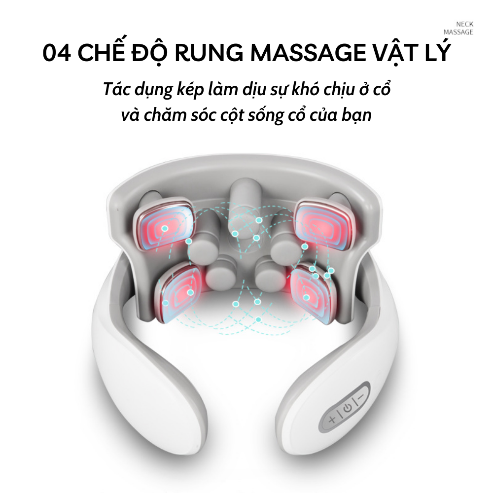 Máy Massage Cổ Vai Gáy Xung Điện Cao cấp 9 Đầu Rung