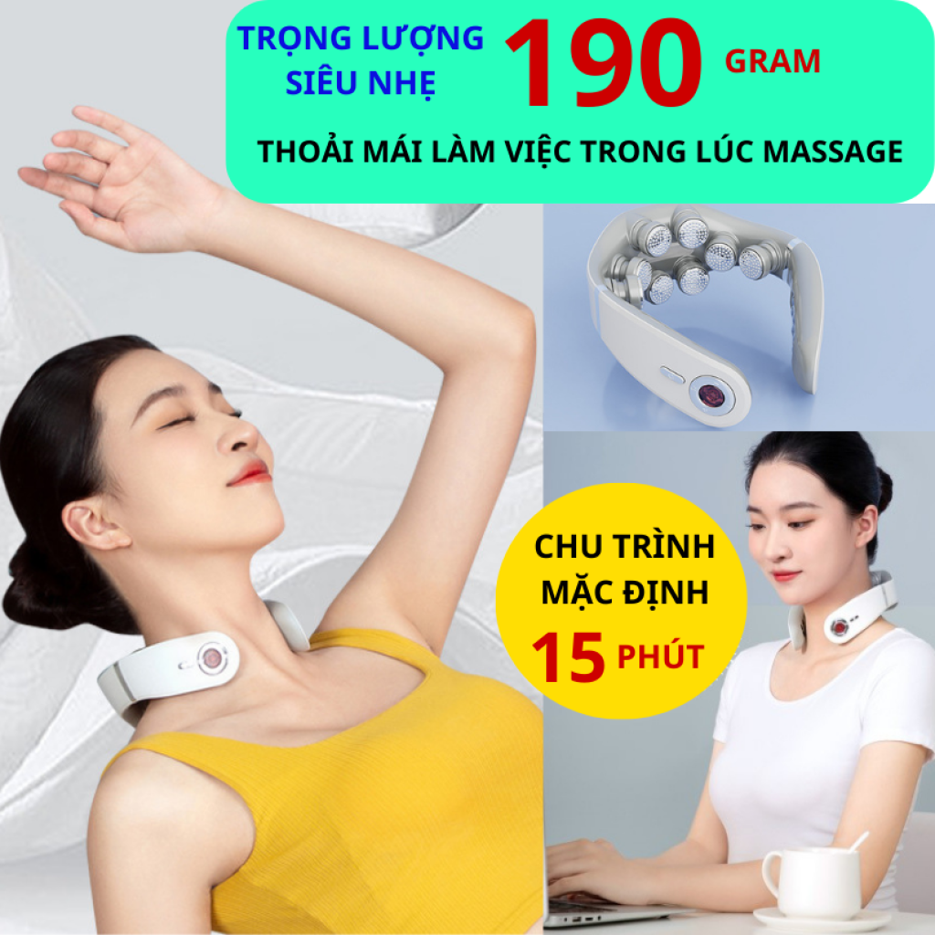 Máy Massage Cổ Vai Gáy 8D App MiHome 8 Đầu Massage Kép